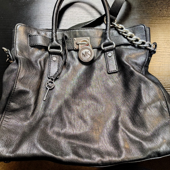 Michael Kors Hamilton Soft Leather Satchel 2-Way Bag (With Lock Key)